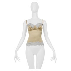 Dolce & Gabbana Lingerie Gold Top With White Lace