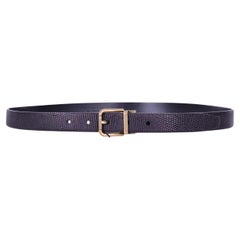 Dolce & Gabbana - Lizard Belt with Roller Buckle Black 85 / Men