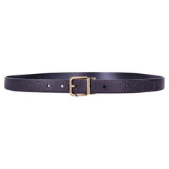 Dolce & Gabbana - Lizard Belt with Roller Buckle Black 90 / Men