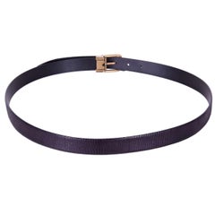 Dolce & Gabbana - Lizard Belt with Roller Buckle Black 95 / Men