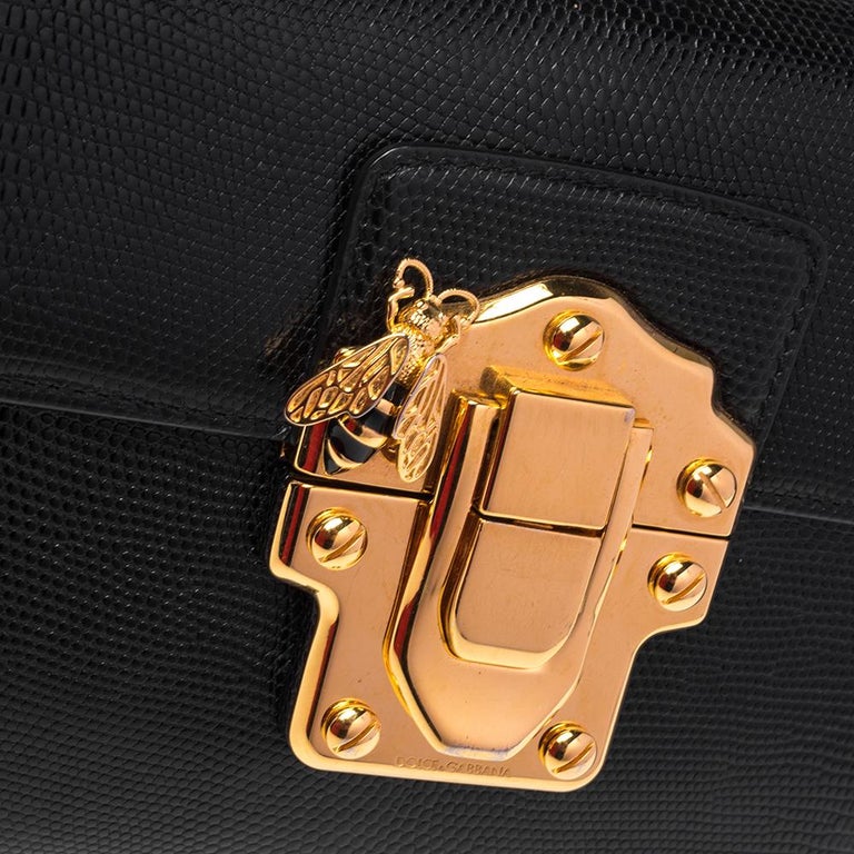 Dolce & Gabbana Lucia Mini Leather Cross-body Bag in Black