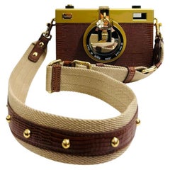 Dolce & Gabbana - Sac pour appareil photo en peau de lézard