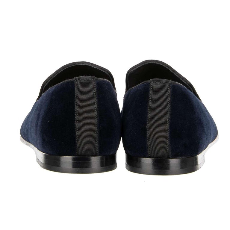 Dolce & Gabbana Navy Blue Embroidered Leather Pumps main image 1