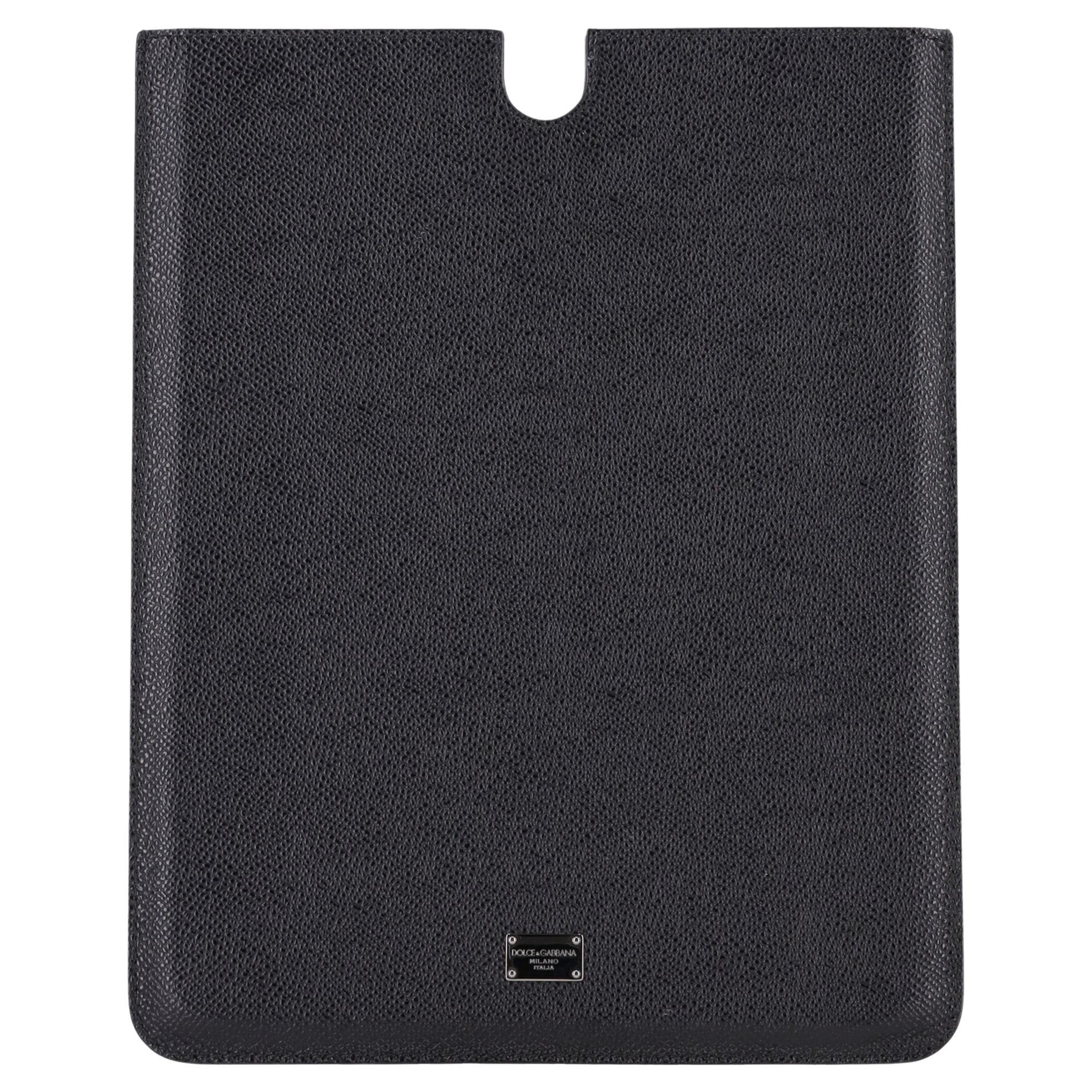 Dolce & Gabbana Logo Leather Tablet Case For Sale