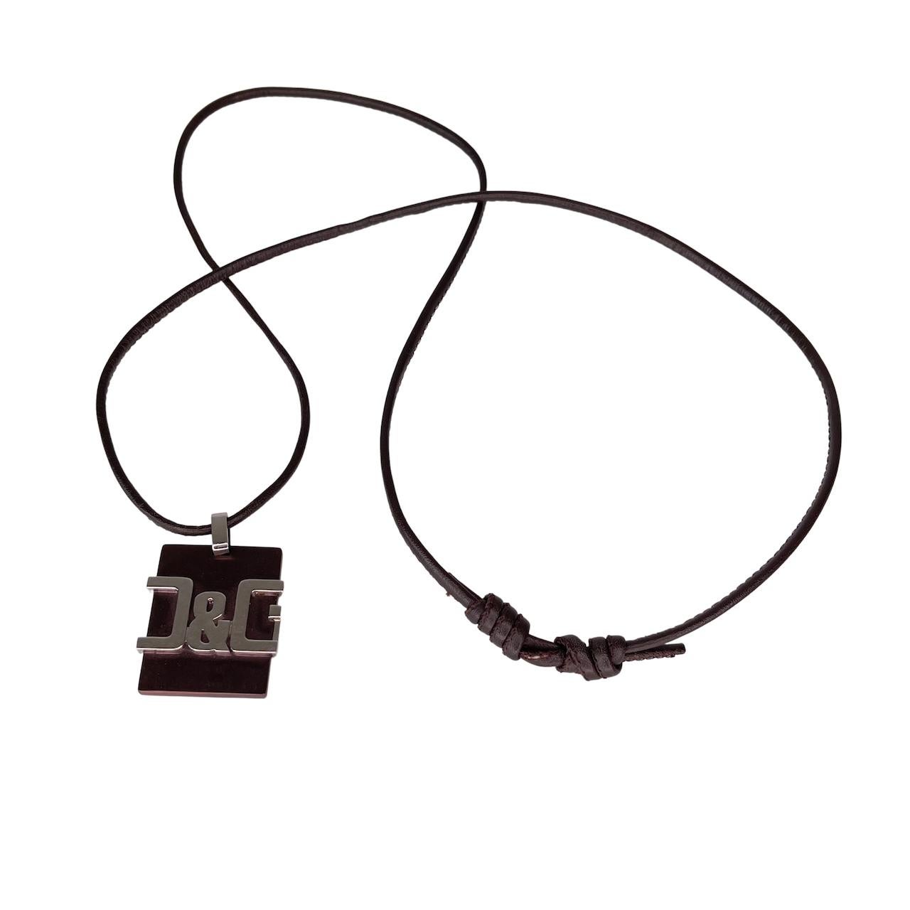 dolce and gabbana logo necklace