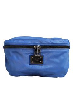 Dolce & Gabbana Logo-Plaque Nylon Belt Bag — Blue