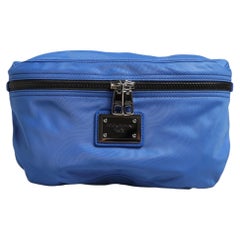 Dolce & Gabbana Logo-Plaque Nylon Belt Bag — Blue