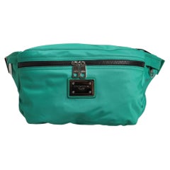 Dolce & Gabbana Logo Plaque Nylon Belt Bag — Green