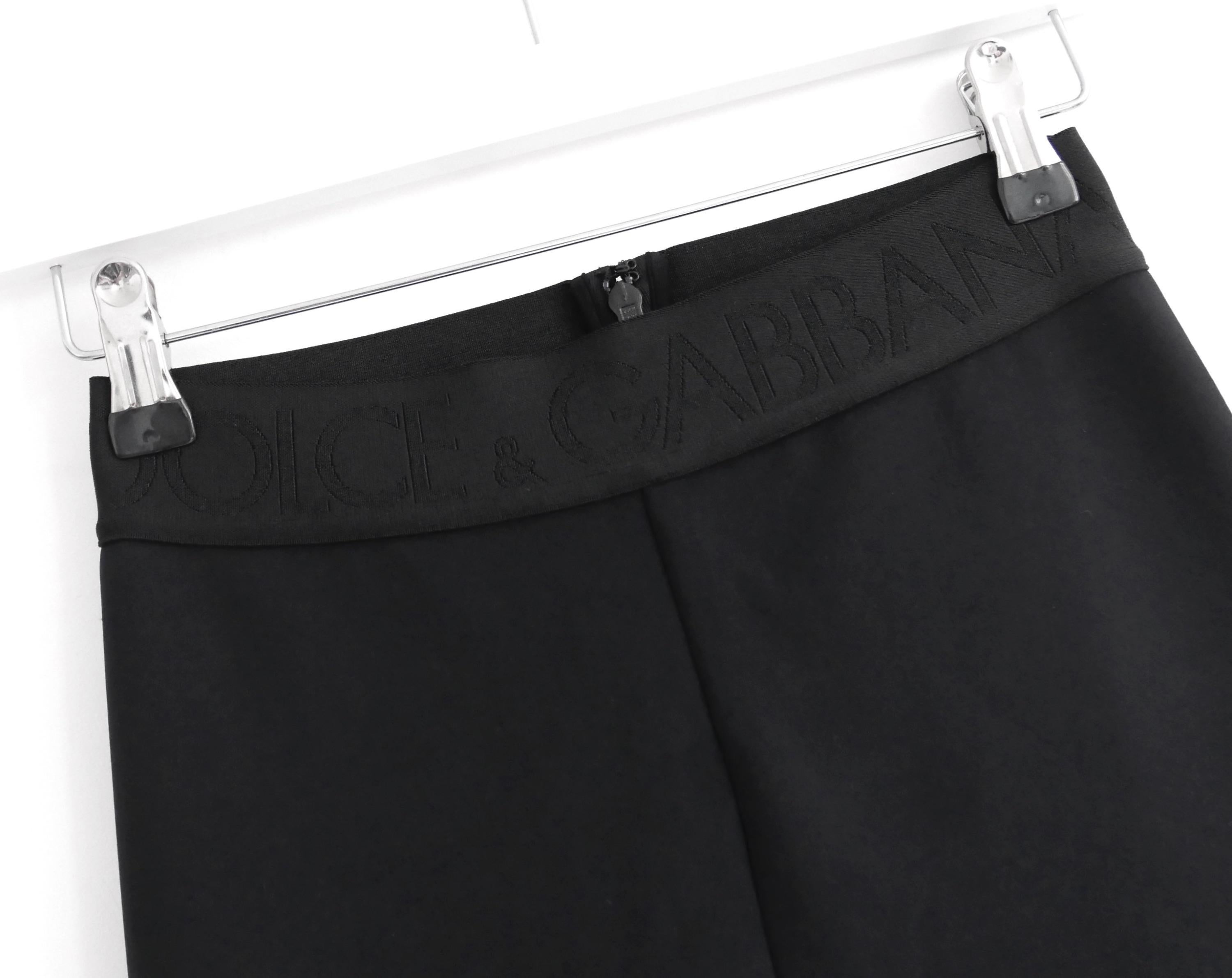 Dolce & Gabbana - Pantalon legging avec logo à la taille Pour femmes en vente