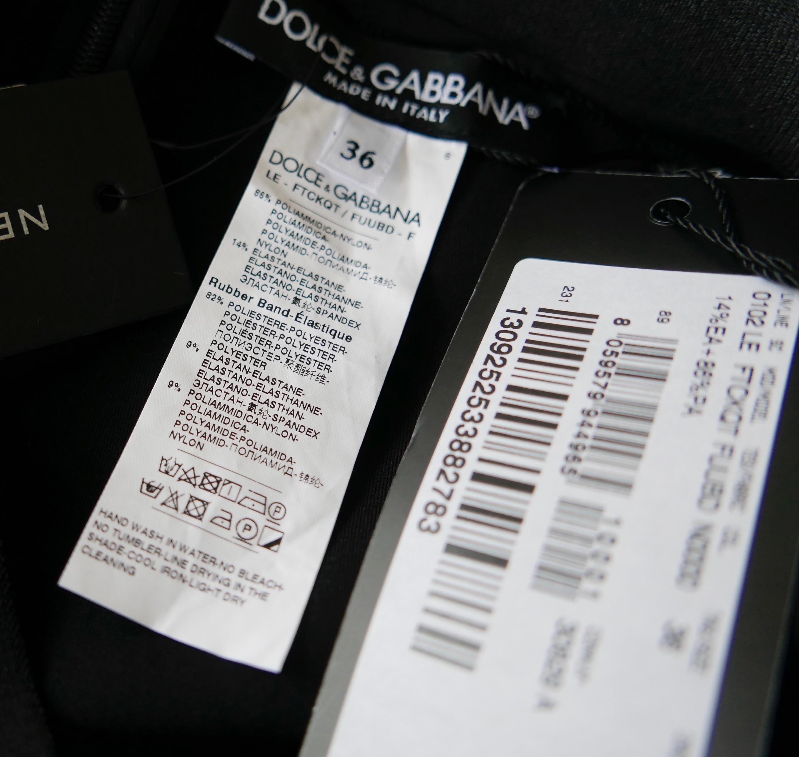 Dolce & Gabbana Logo Waist Leggings Pants For Sale 3