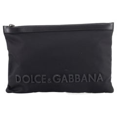 Dolce & Gabbana Logo Zip Pouch Nylon and Rubber Medium