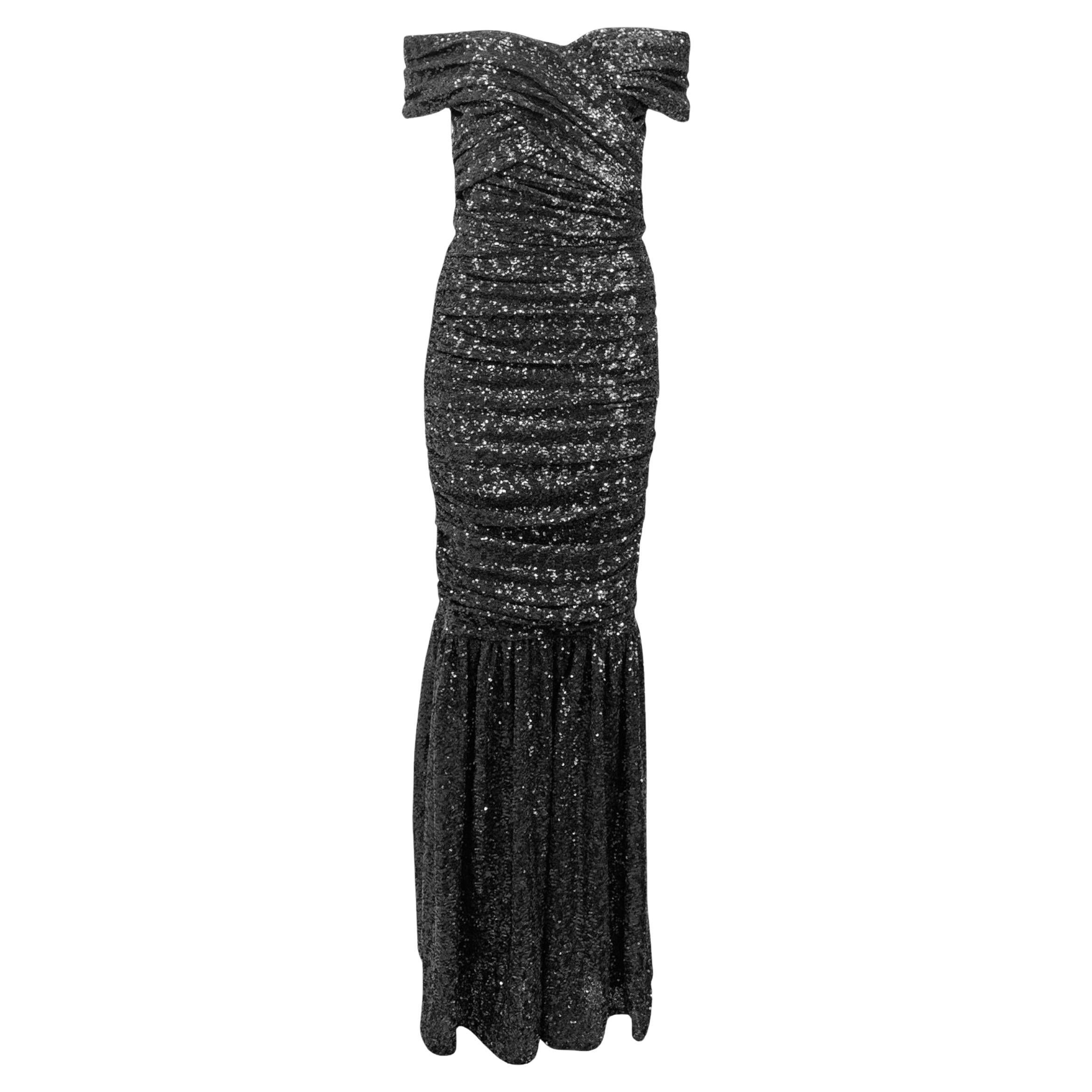 Dolce & Gabbana long black sequin dress