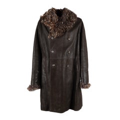 Dolce & Gabbana Long Leather Jacket with Fur - '00s