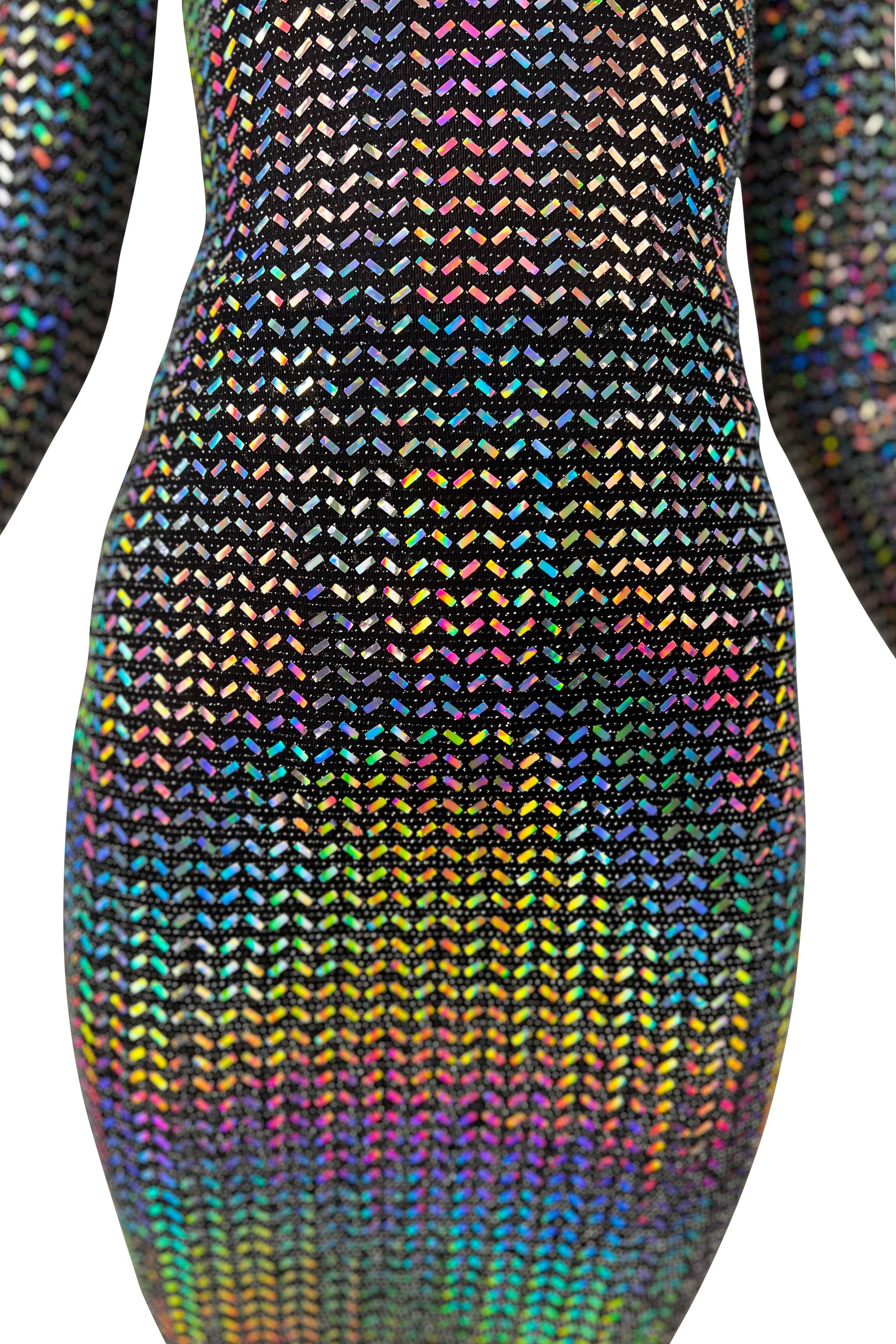 Dolce & Gabbana - Gambale lungo con paillettes arcobaleno 2021 in vendita 4