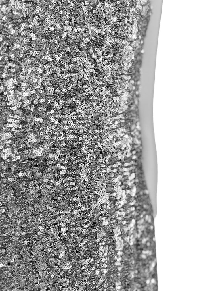 Dolce Gabbana long sleeveless silver sequin dress For Sale at 1stDibs Dolce Gabbana long sleeveless silver sequin dress For Sale at 1stDibs