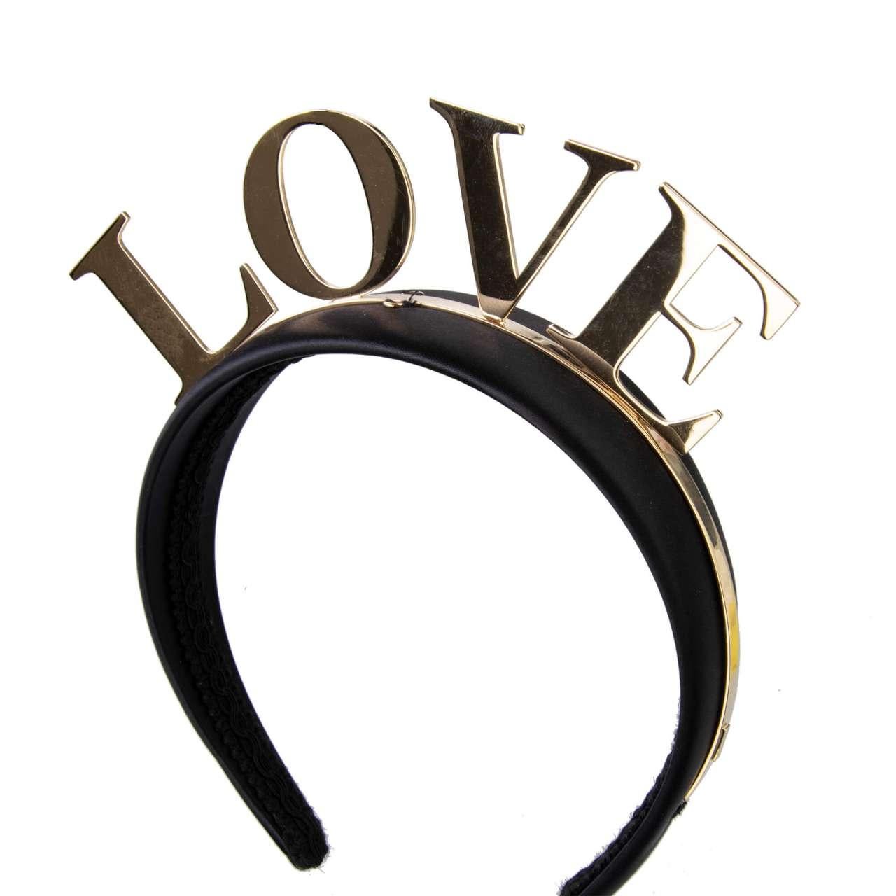 Women's Dolce & Gabbana - Love Crown Headband Black Gold For Sale