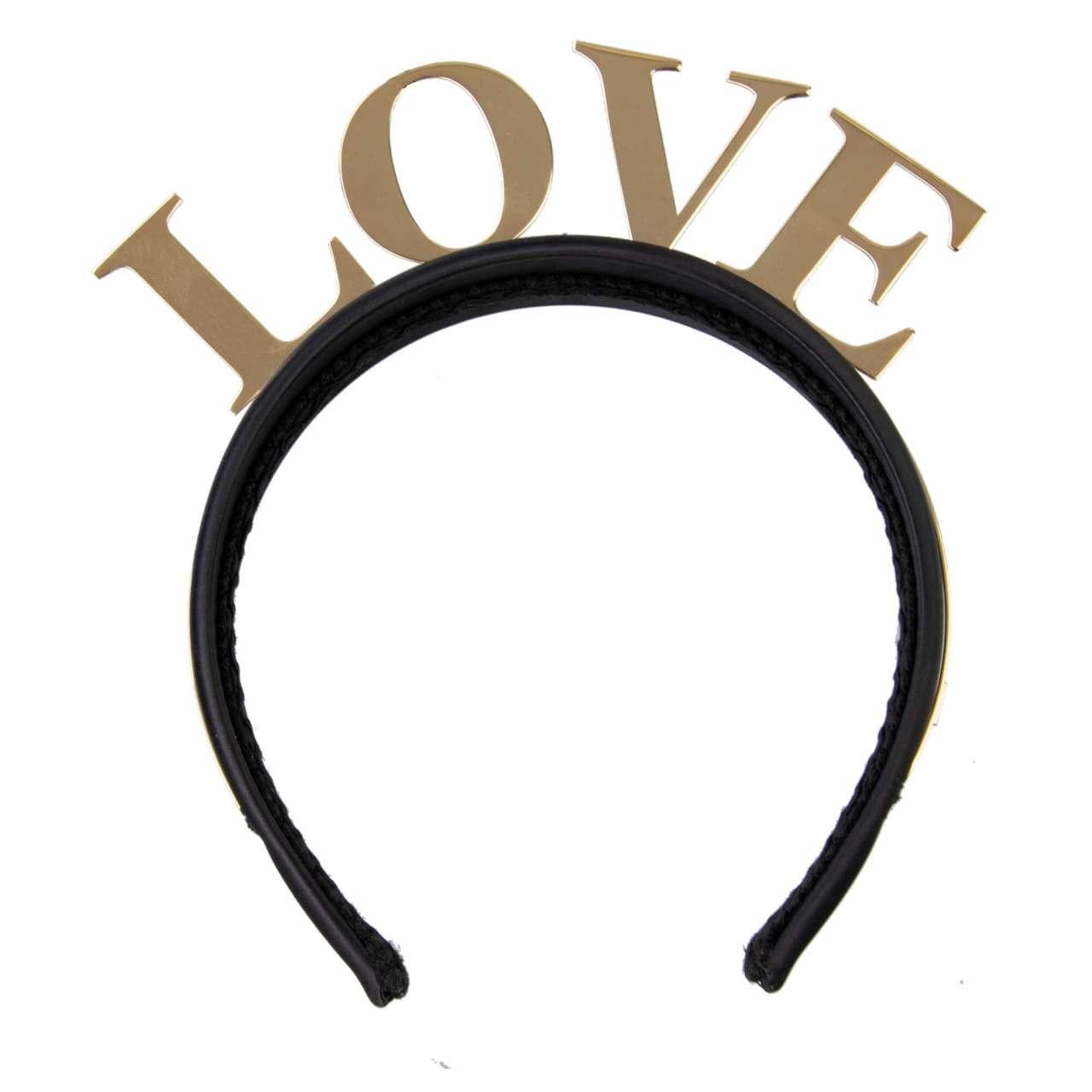 Dolce & Gabbana - Love Crown Headband Black Gold For Sale 1