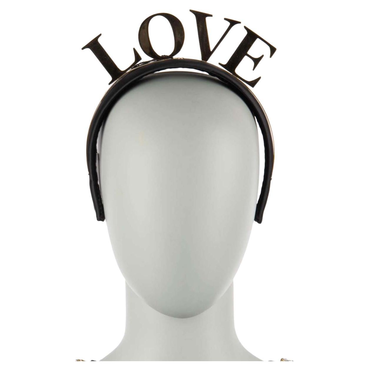 Dolce & Gabbana - Love Crown Headband Black Gold For Sale