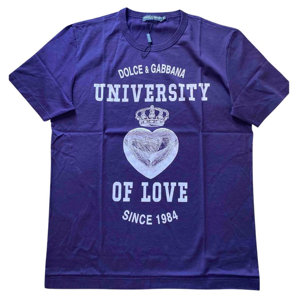 Dolce & Gabbana Love Crown Print T-Shirt in Blue 