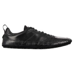 Dolce & Gabbana Low-Top Croco Sneaker KING DRIVER with Crown Black 44 UK 10