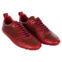 Dolce & Gabbana Low-Top Croco Sneaker KING DRIVER with Crown Red 44 UK 10