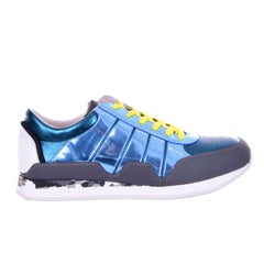 Dolce & Gabbana - Low-Top Leather Sneaker NIGERIA Azure Gray 40