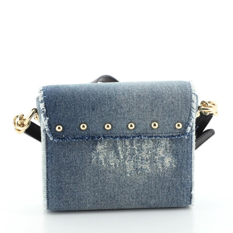 Dolce & Gabbana Lucia Shoulder Bag Embellished Denim Mini In Good Condition In NY, NY