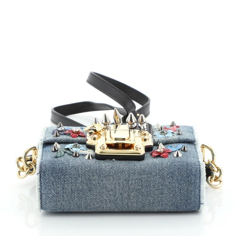 Women's or Men's Dolce & Gabbana Lucia Shoulder Bag Embellished Denim Mini