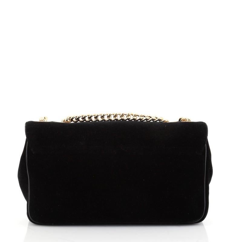 Black Dolce & Gabbana Lucia Shoulder Bag Embellished Velvet with Python Medium