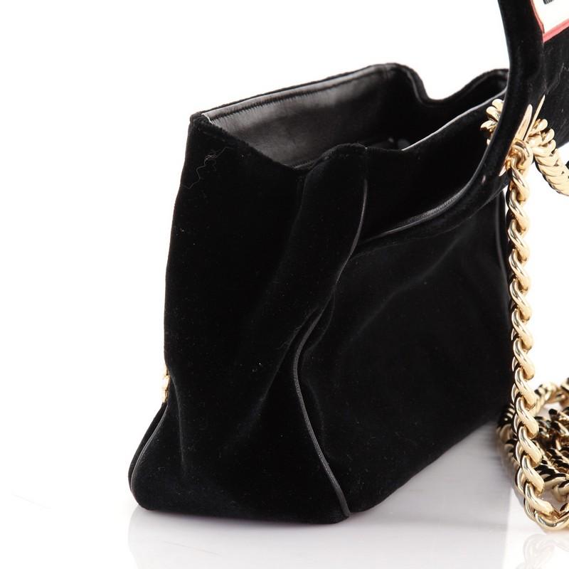 Dolce & Gabbana Lucia Shoulder Bag Embellished Velvet with Python Medium 2
