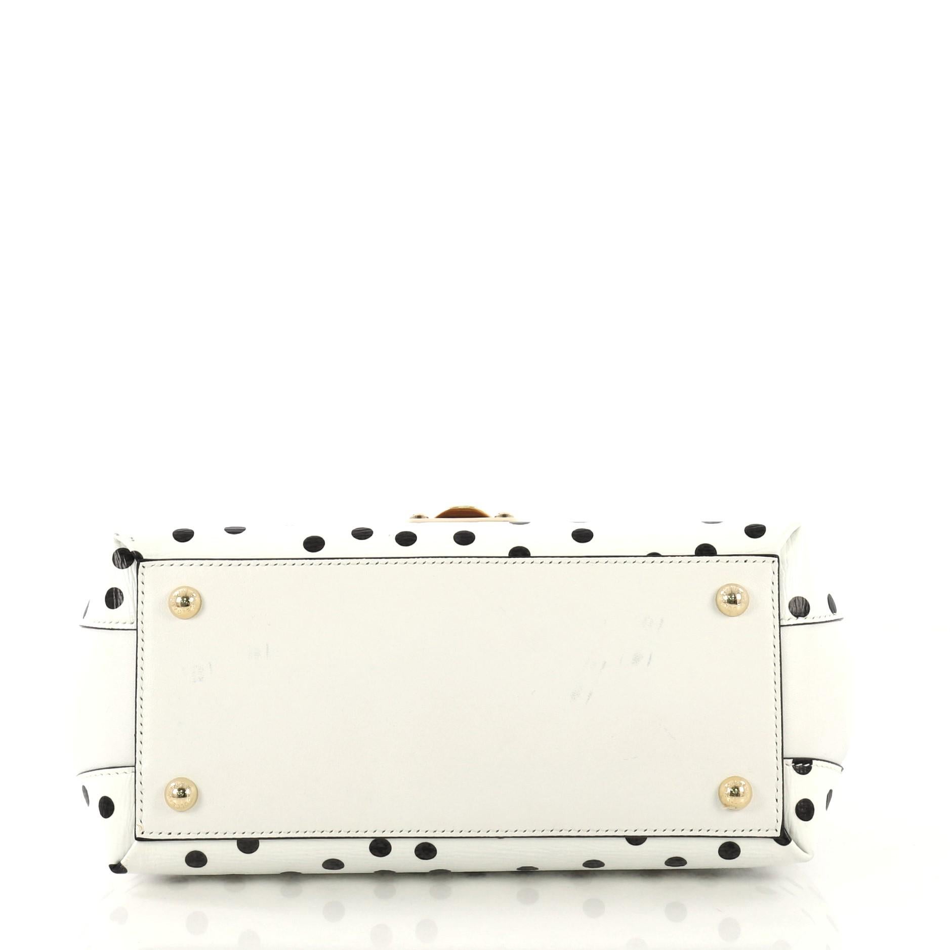 White Dolce & Gabbana Lucia Top Handle Bag Printed Leather Medium