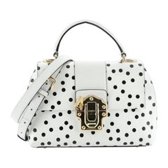 Dolce & Gabbana Lucia Top Handle Bag Printed Leather Medium