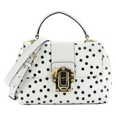 Dolce & Gabbana Lucia Top Handle Bag Printed Leather Medium
