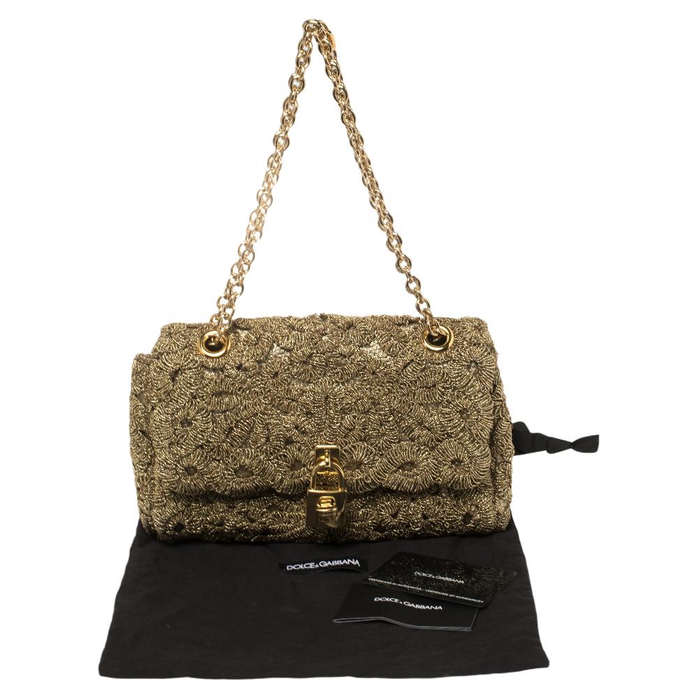 Dolce & Gabbana Lurex Fabric Padlock Shoulder Bag 5