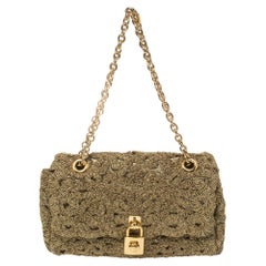 Dolce & Gabbana Lurex Fabric Padlock Shoulder Bag