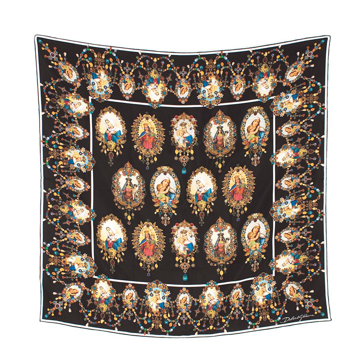 Dolce & Gabbana "Madonna" Print Silk Scarf