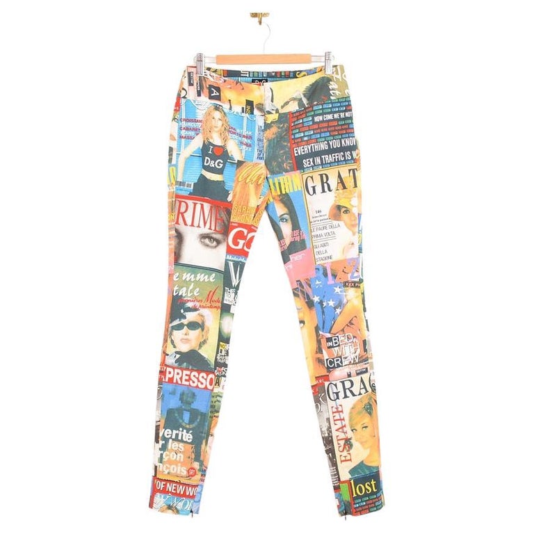 DOLCE and GABBANA Magazine Low Waist Trousers For Sale at 1stDibs