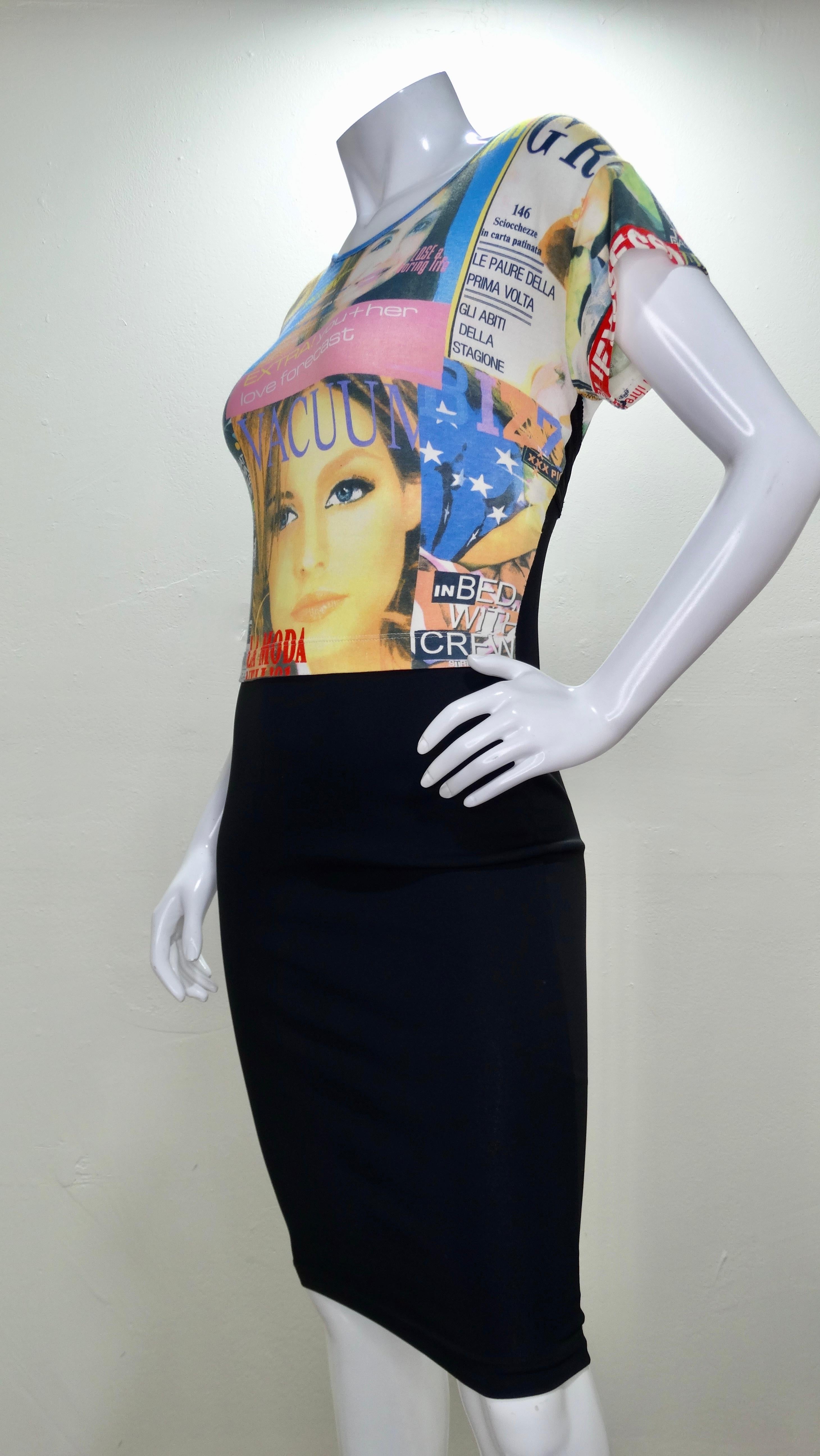 Black Dolce & Gabbana Magazine Print Dress For Sale