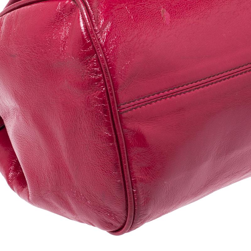 Dolce & Gabbana Magenta Glossy Leather Miss Sicily Top Handle Bag 1