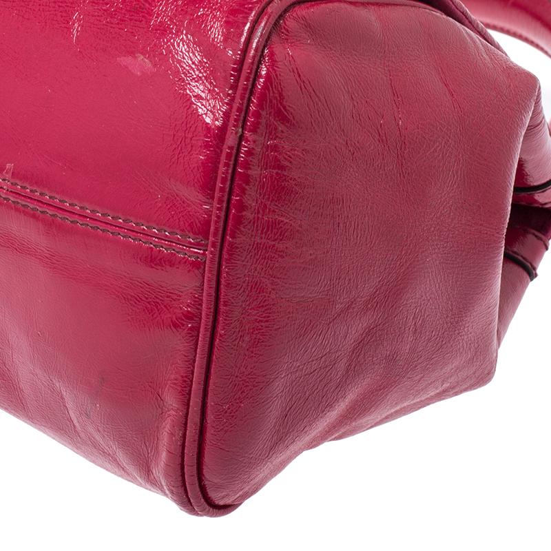 Dolce & Gabbana Magenta Glossy Leather Miss Sicily Top Handle Bag 2