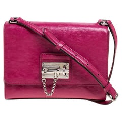 Dolce & Gabbana Magenta Leather Monica Shoulder Bag