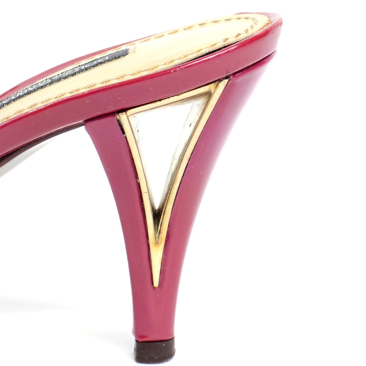 Dolce & Gabbana Slingback-Schuhe aus Lackleder in Magenta und Rosa  w Ausgeschnittene Absätze im Angebot 2