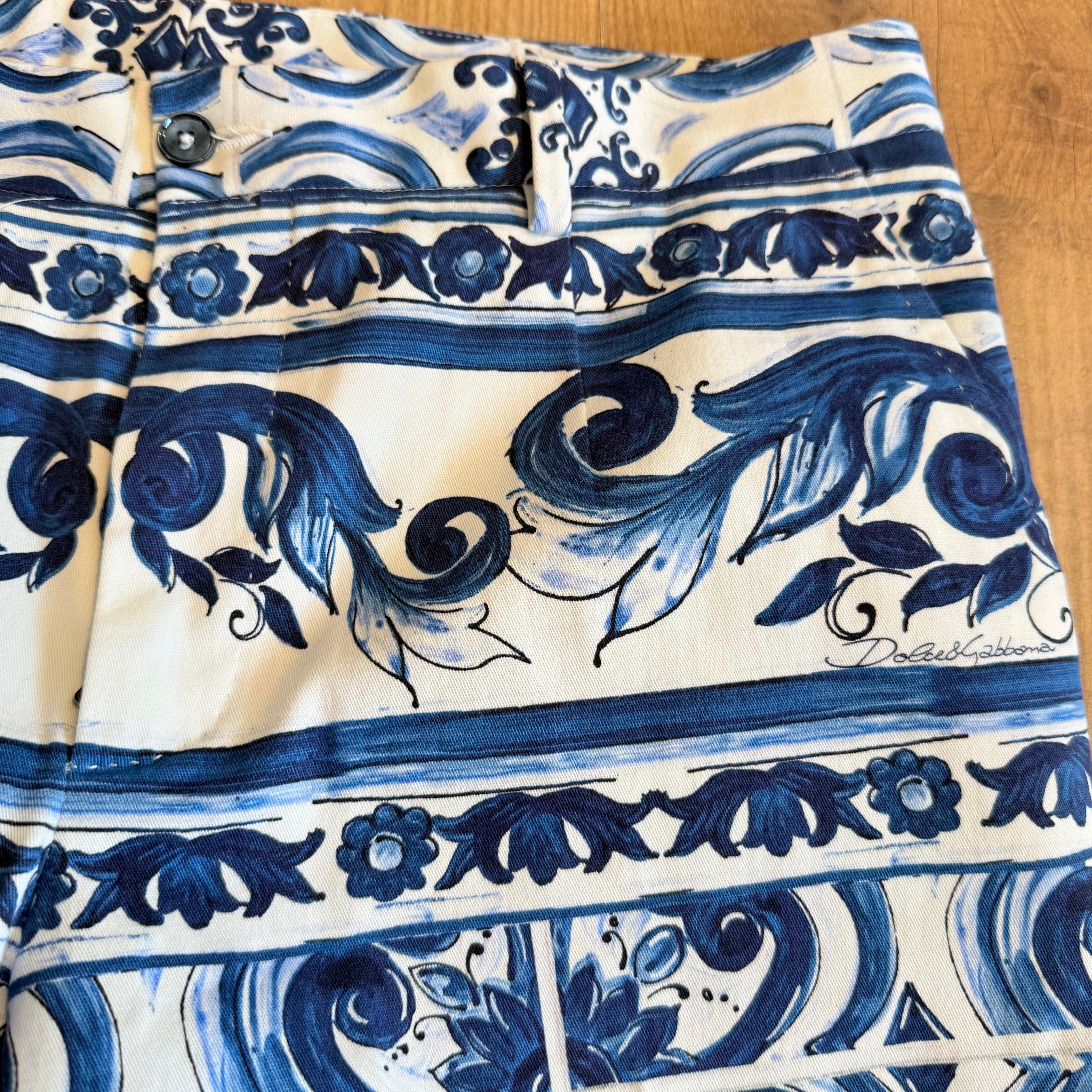 Viola Dolce & Gabbana Maiolica Uomo Pantaloni Taglia IT 48 in vendita