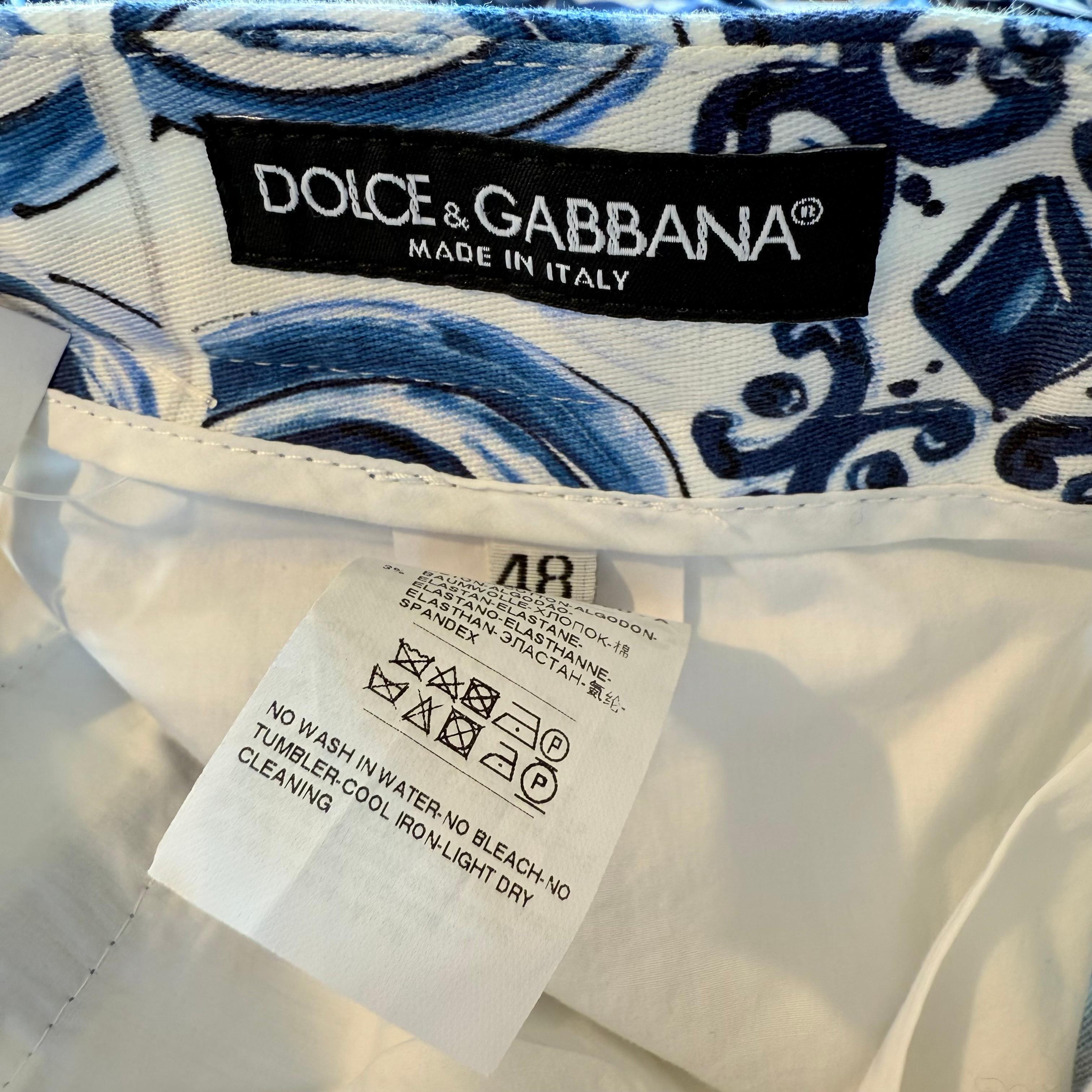 Dolce & Gabbana Maiolica Uomo Pantaloni Taglia IT 48 in vendita 4