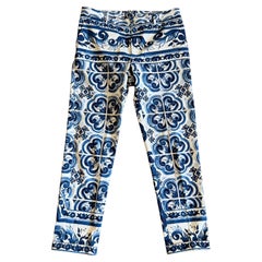 Dolce & Gabbana Maiolica Uomo Pantaloni Taglia IT 48