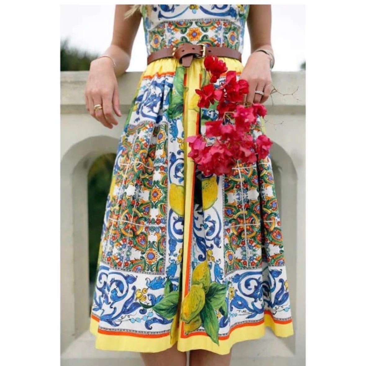 Dolce & Gabbana Majolica and Lemon Print Dress 6