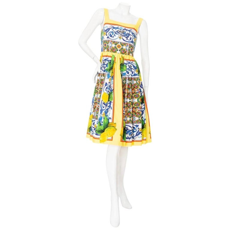 dolce and gabbana blue tile dress Dolce & Gabbana Blu Mediterraneo Silk Kimono Dress main image 1