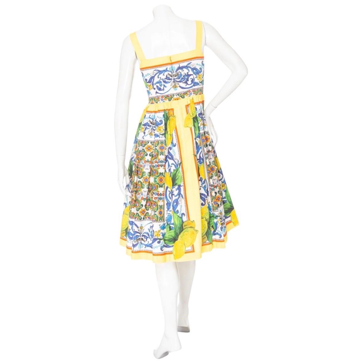 Women's Dolce & Gabbana Majolica and Lemon Print Dress