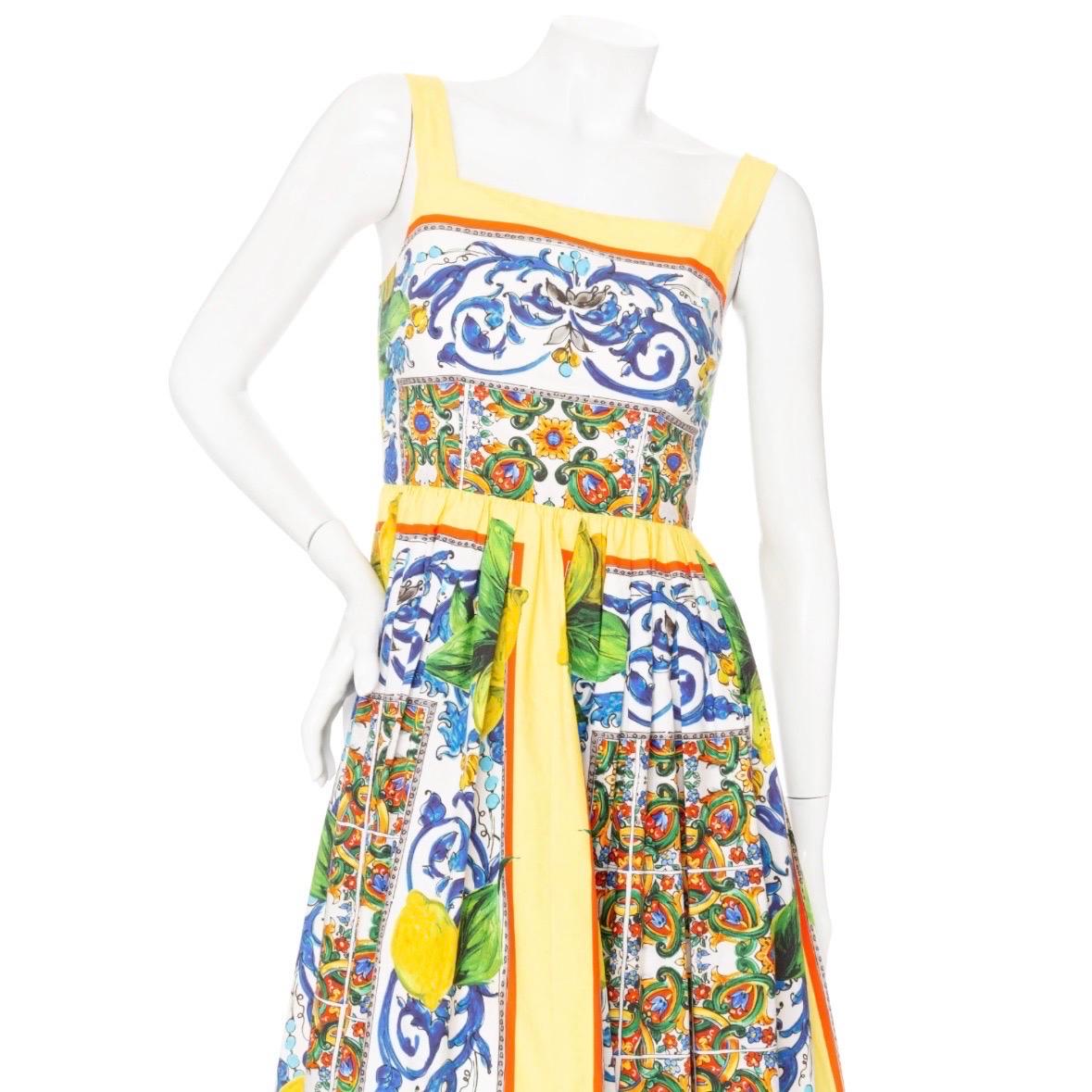 Dolce & Gabbana Majolica and Lemon Print Dress 2