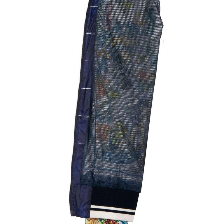 Dolce & Gabbana Black & White Majolica Print Zip-Up Jacket